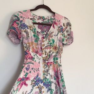 Short sleeve flower pattern maxi dress!